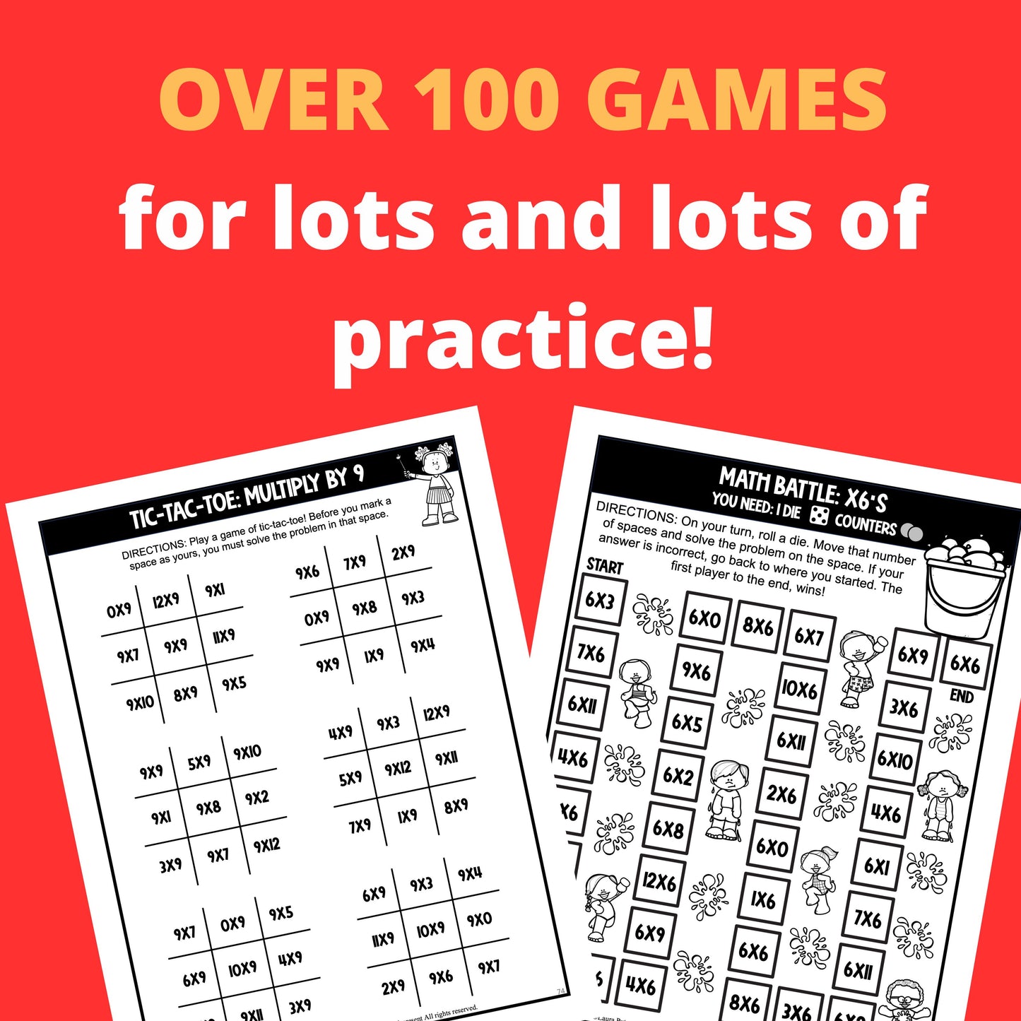 Multiplication Table Games Instant Download Workbook