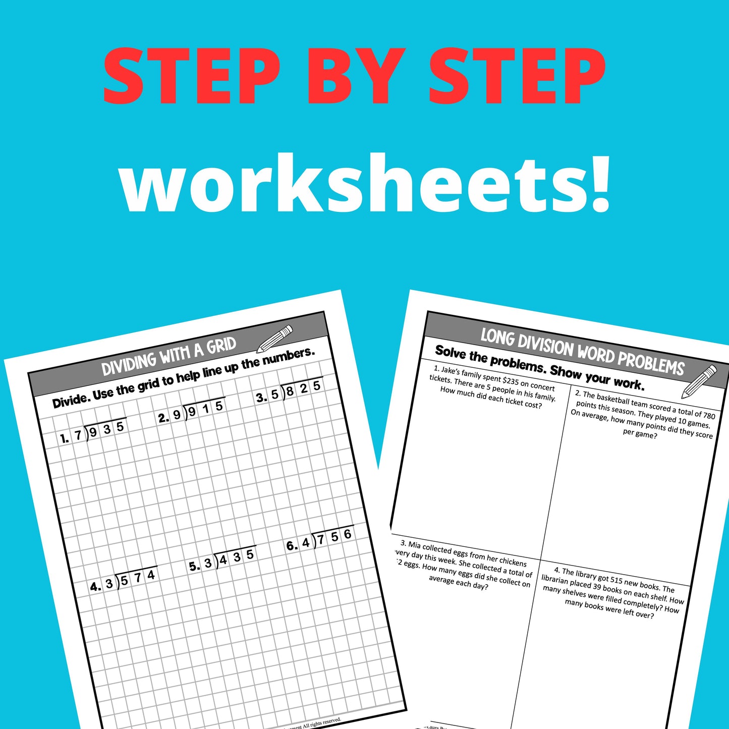 Long Division Instant Download Workbook