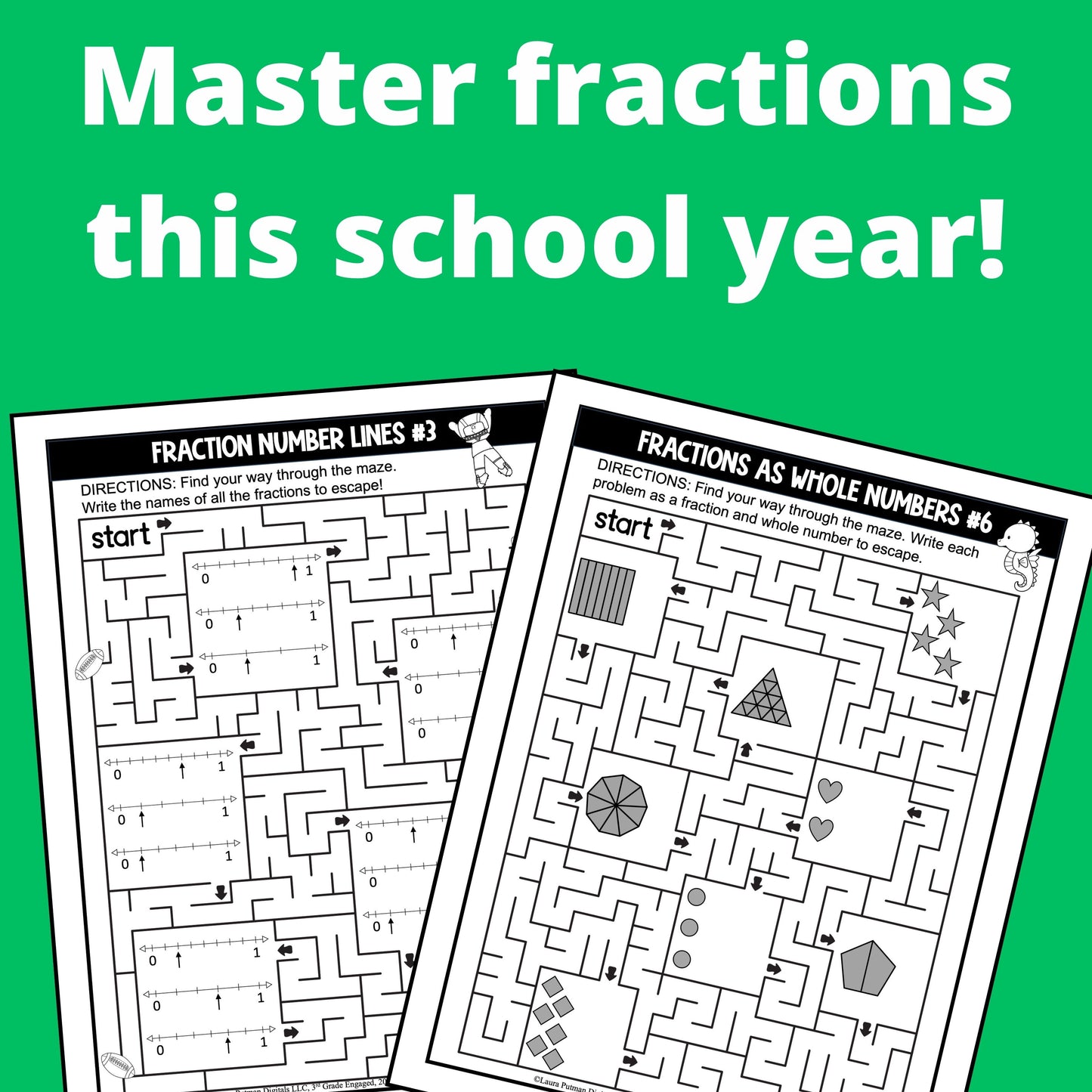 Fraction Mazes Instant Download Workbook