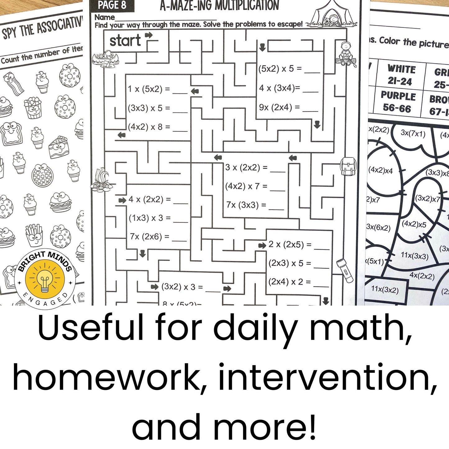 Associative Property of Multiplication Worksheets