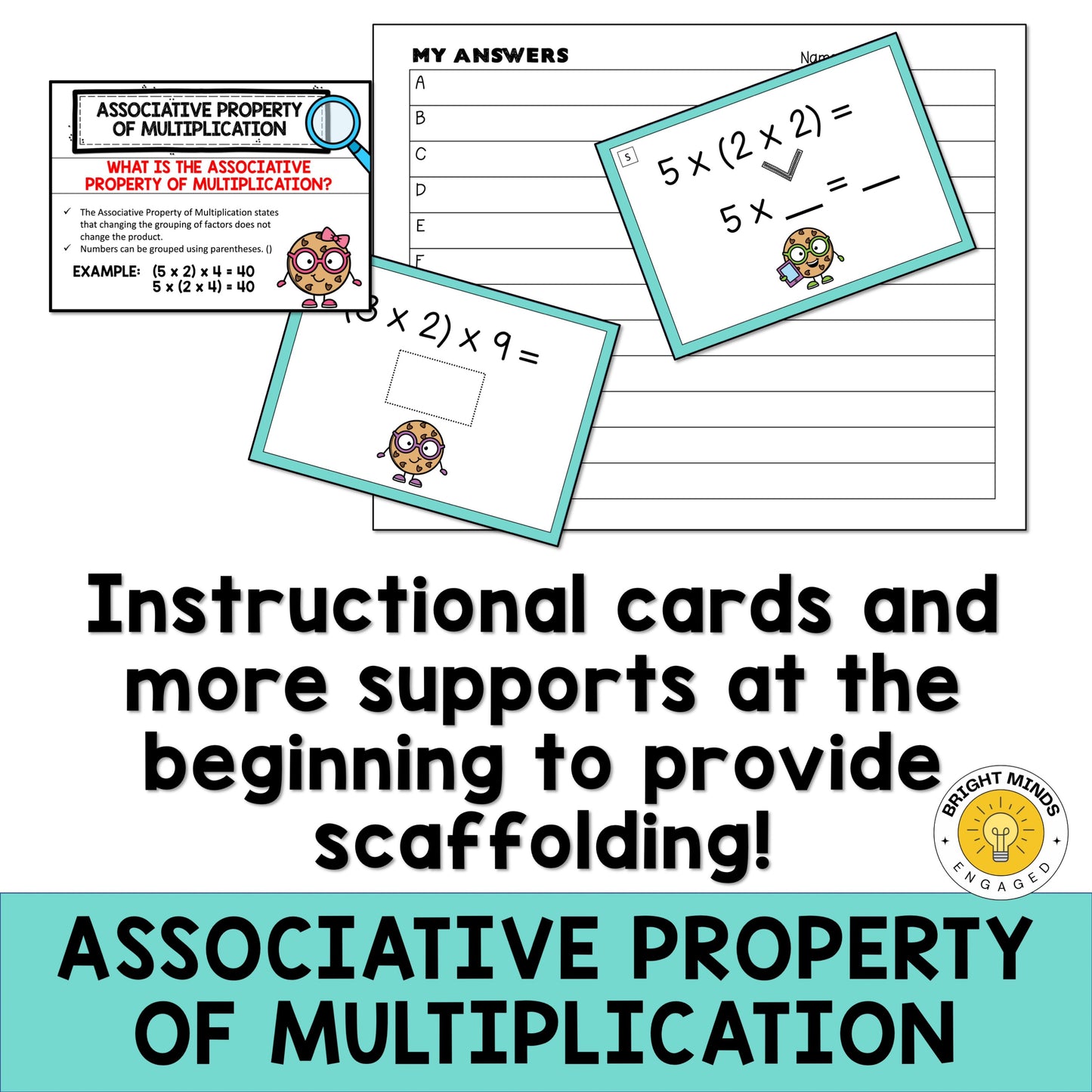 Associative Property of Multiplication Math Task Cards