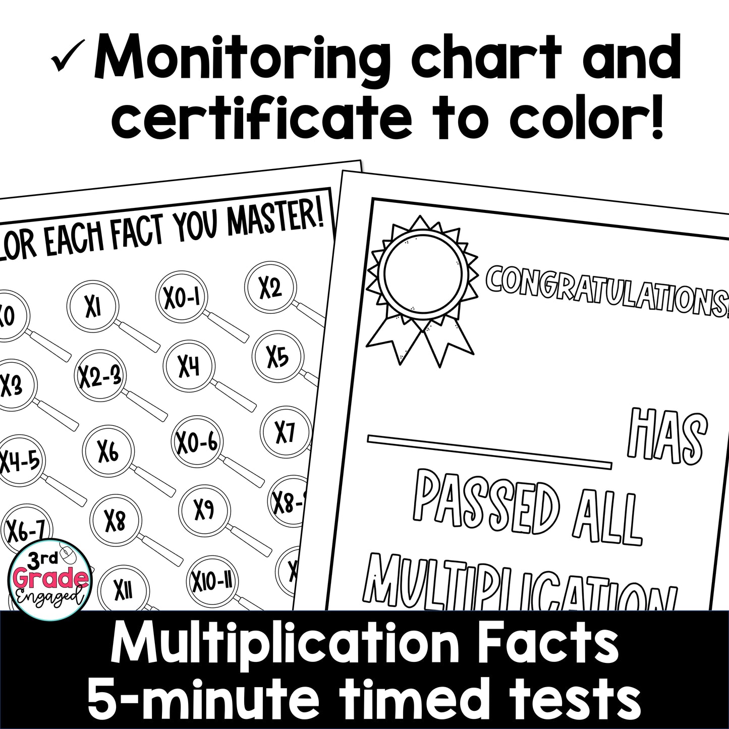 5 Minute Multiplication Fact Tests Worksheets for Multiplication Fact Fluency