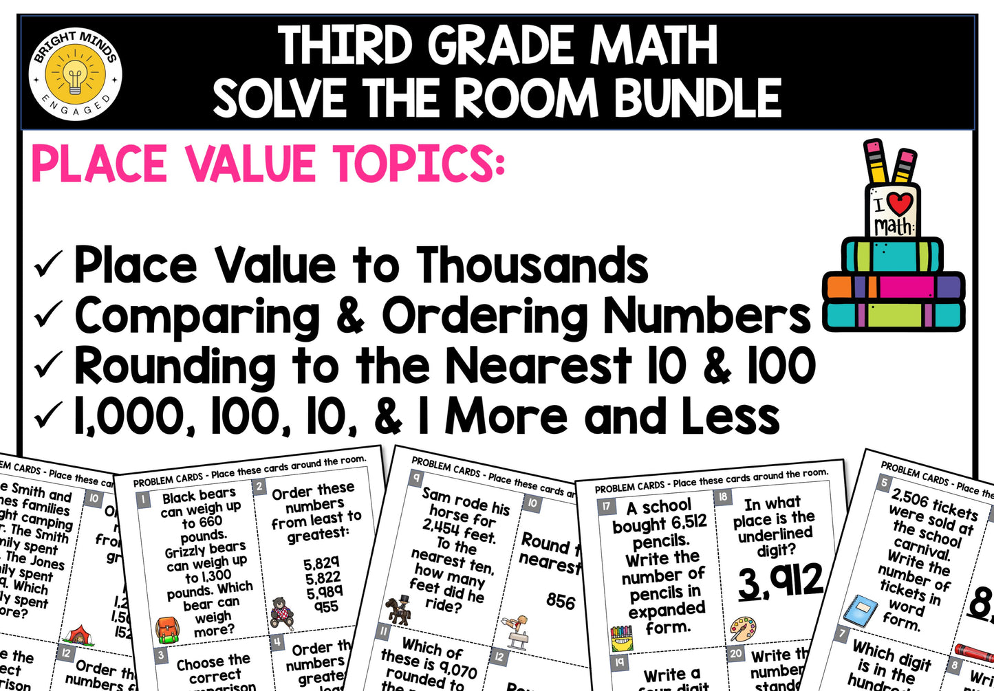 3rd Grade Math Write the Room Activities for All Year
