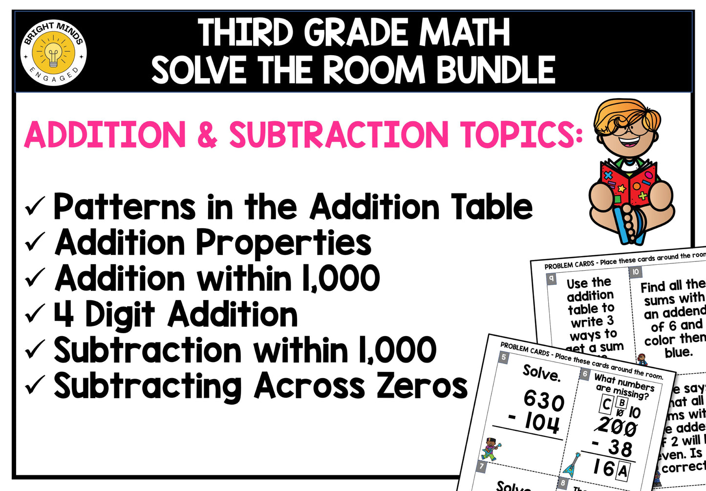 3rd Grade Math Write the Room Activities for All Year