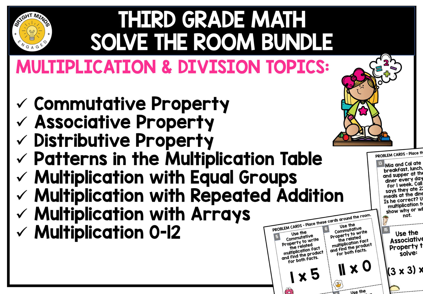 3rd Grade Math Write the Room Activities for All Year