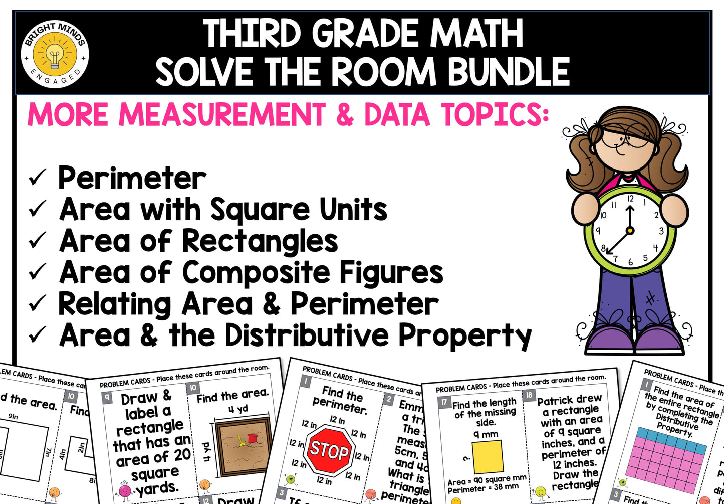 3rd Grade Math Write the Room Activities for All Year