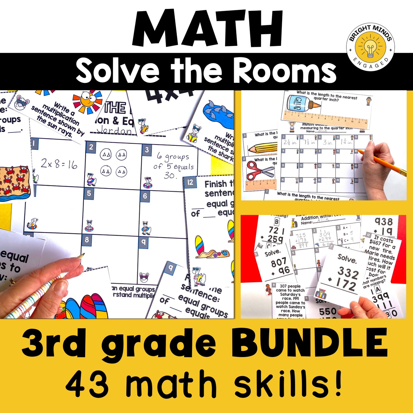 3rd Grade Math Write the Room Activities for All Year
