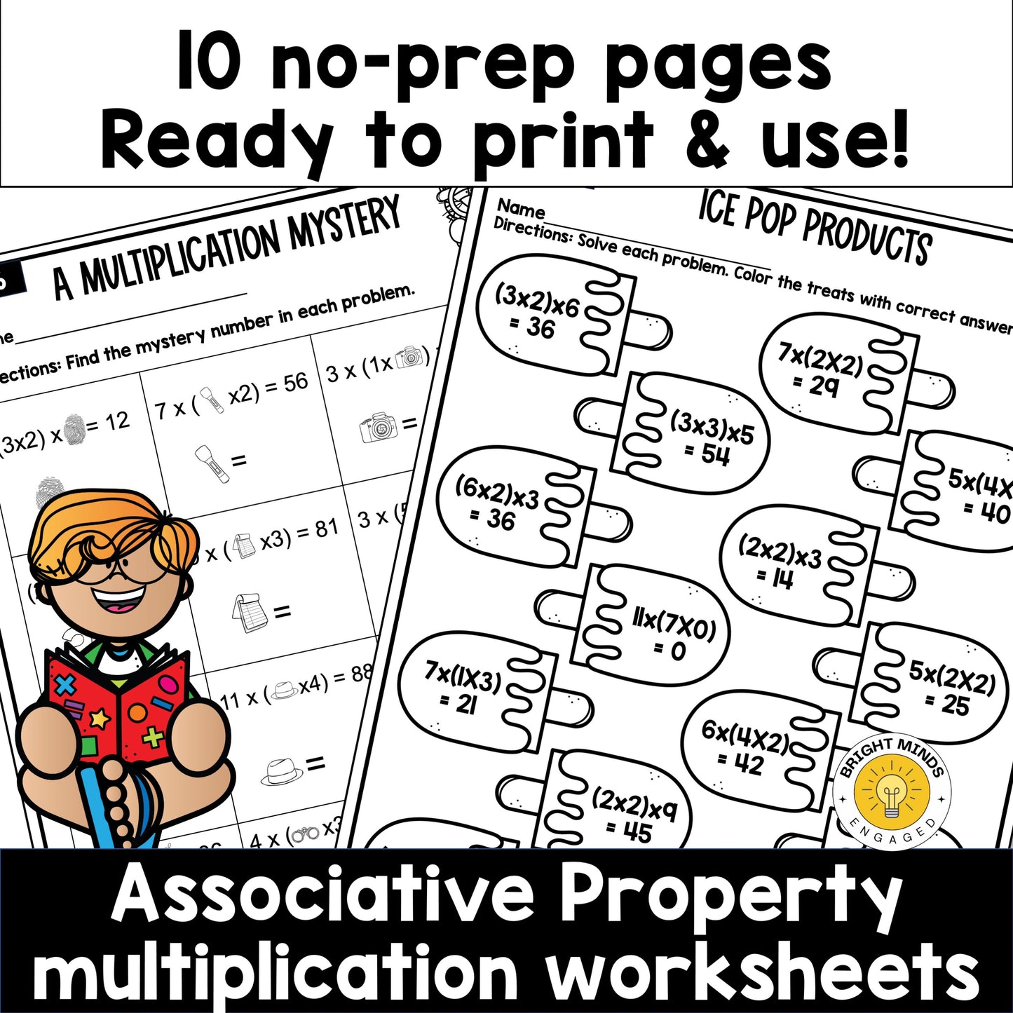 Associative Property of Multiplication Worksheets
