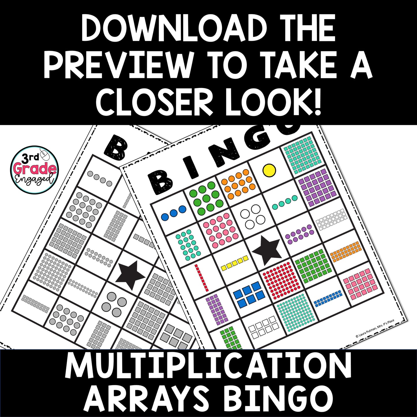 Multiplication with Arrays Beginning Multiplication Math Bingo Game