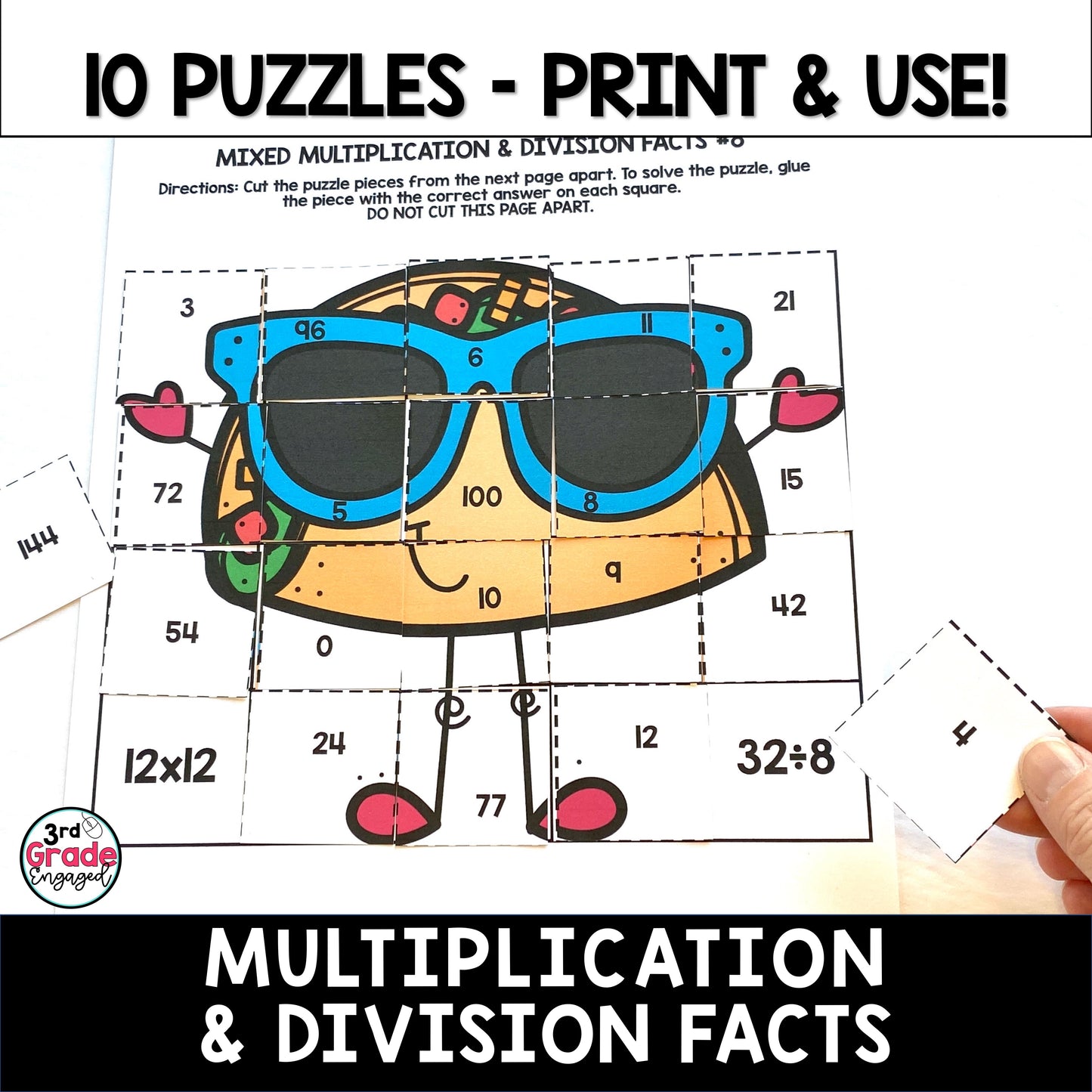 Mixed Multiplication and Division Facts Math Puzzles