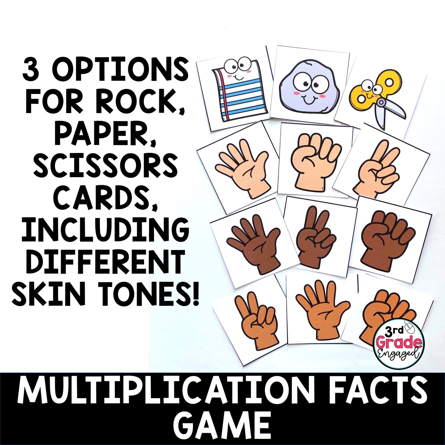 Multiplication Facts Rock Paper Scissors Math Game