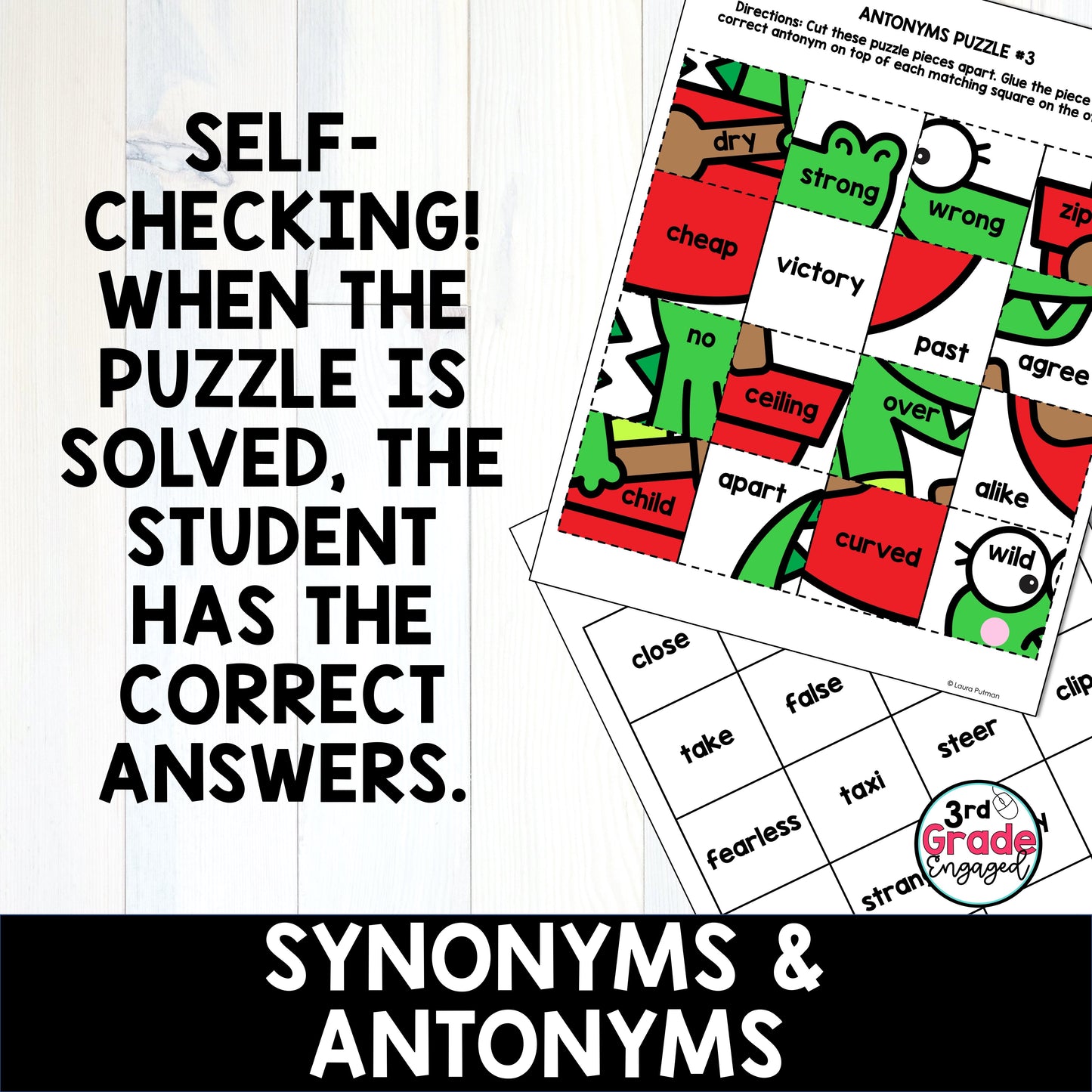 Synonyms and Antonyms ELA Puzzles