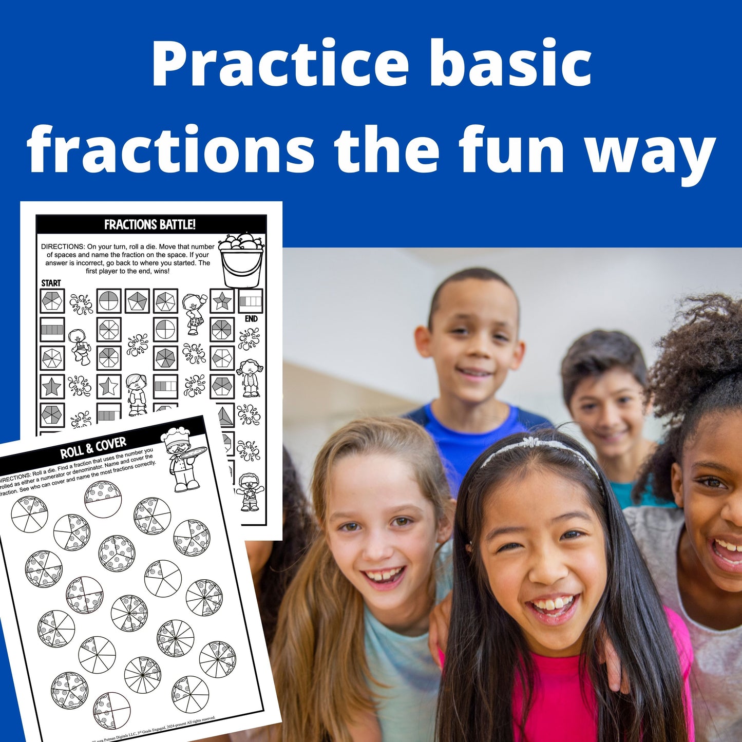 Fraction Games for Kids Paperback Workbook