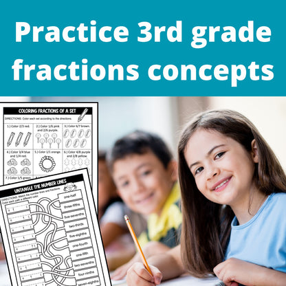 3rd Grade Fractions Paperback Workbook