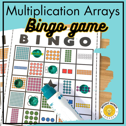 Multiplication with Arrays Beginning Multiplication Math Bingo Game