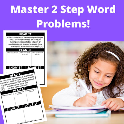 Grade 3 Two-Step Word Problems Paperback Workbook