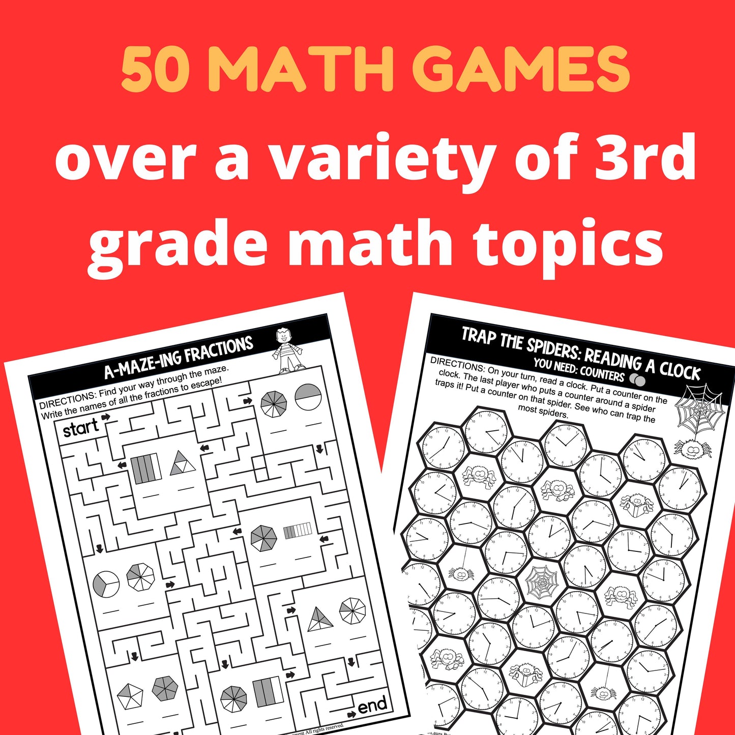 3rd Grade Math Games Paperback Workbook