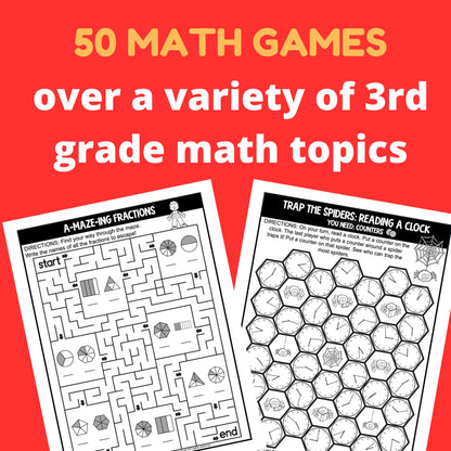 3rd Grade Math Games Paperback Workbook