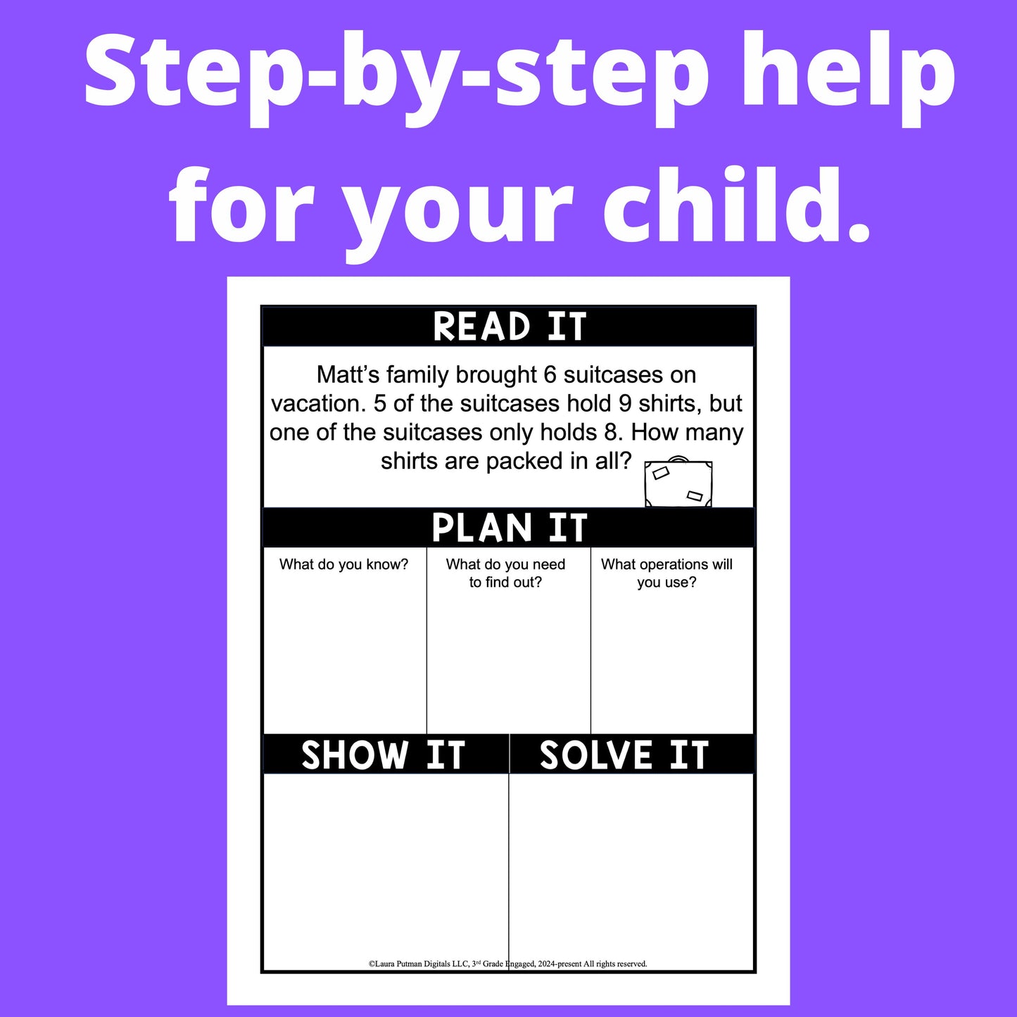 Grade 3 Two-Step Word Problems Paperback Workbook