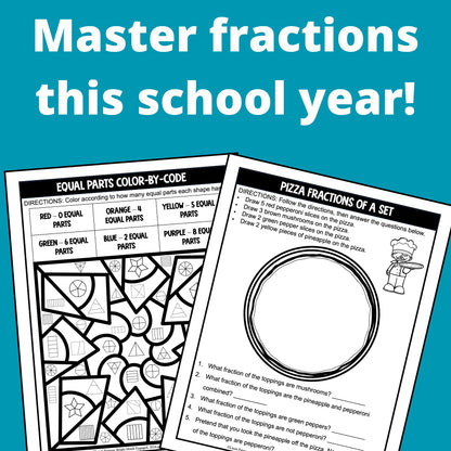 3rd Grade Fractions Paperback Workbook