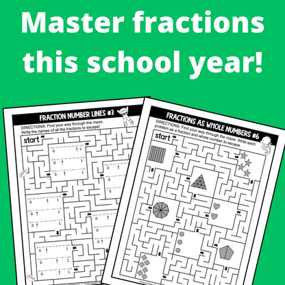 Fraction Mazes Paperback Workbook