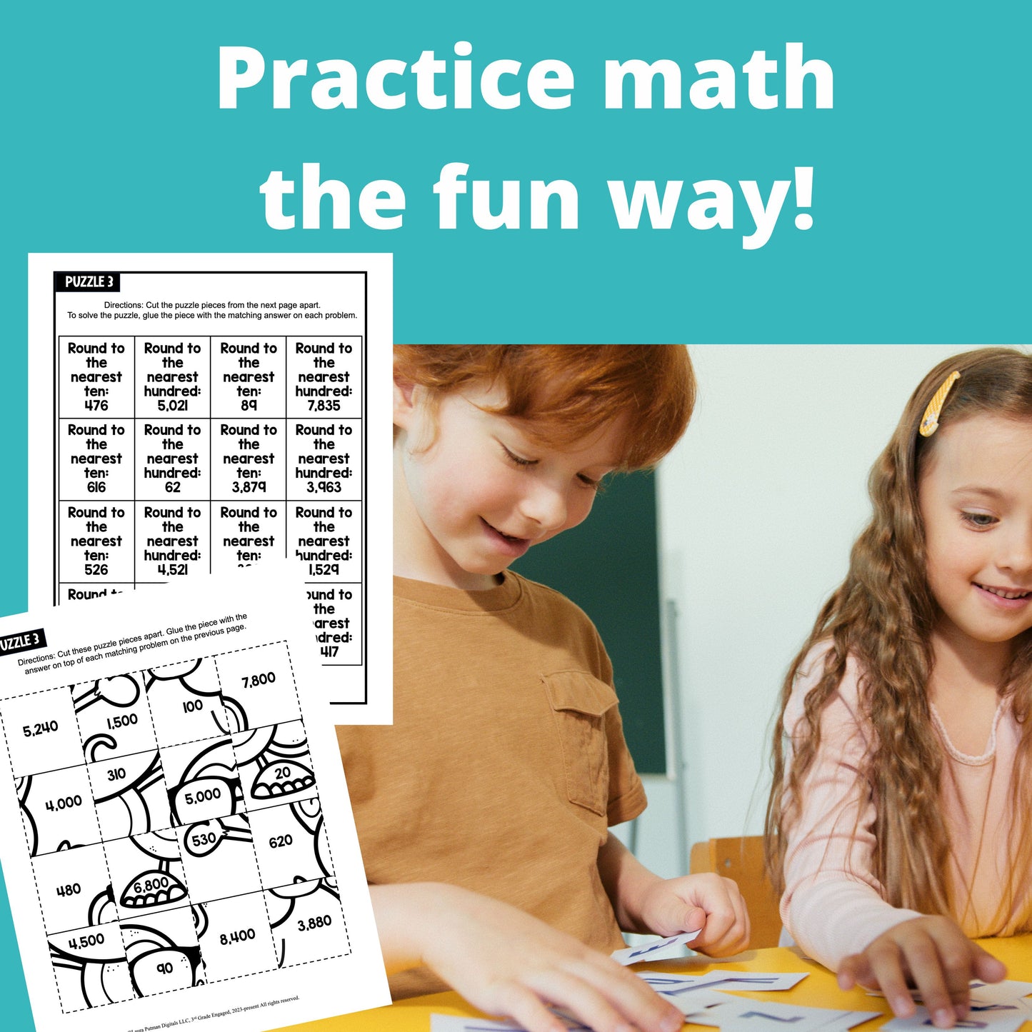 3rd Grade Math Puzzles Paperback Workbook