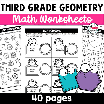 3rd Grade Geometry Worksheets Packet