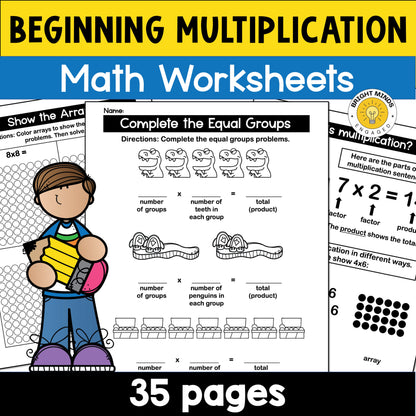 Beginning Multiplication Worksheets Packet