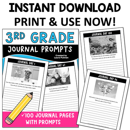 3rd Grade Journal Instant Download Workbook