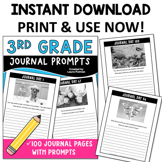 3rd Grade Journal Instant Download Workbook