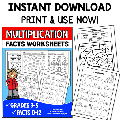 Multiplication Facts Instant Download Workbook