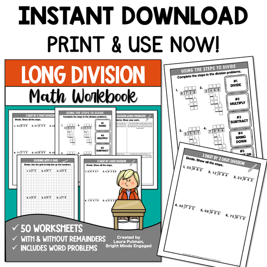 Long Division Instant Download Workbook