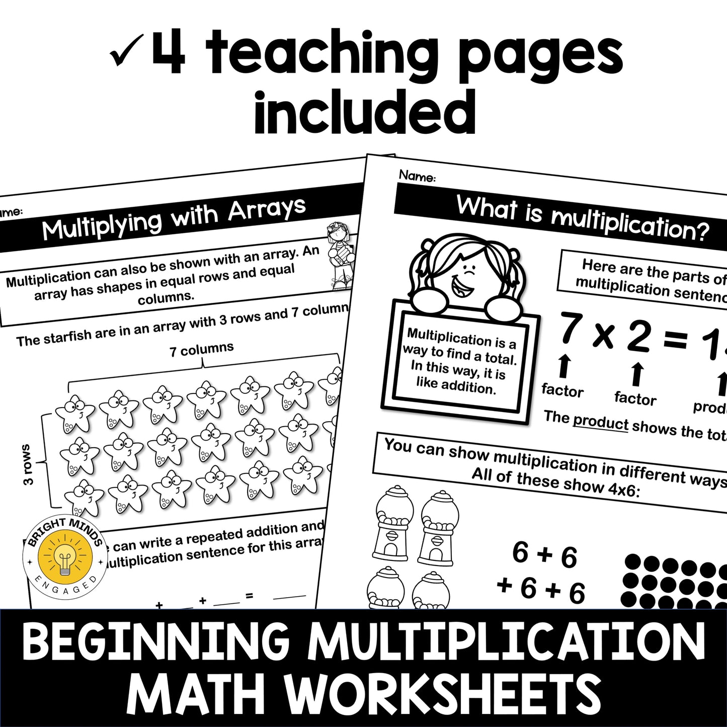 Beginning Multiplication Worksheets Packet