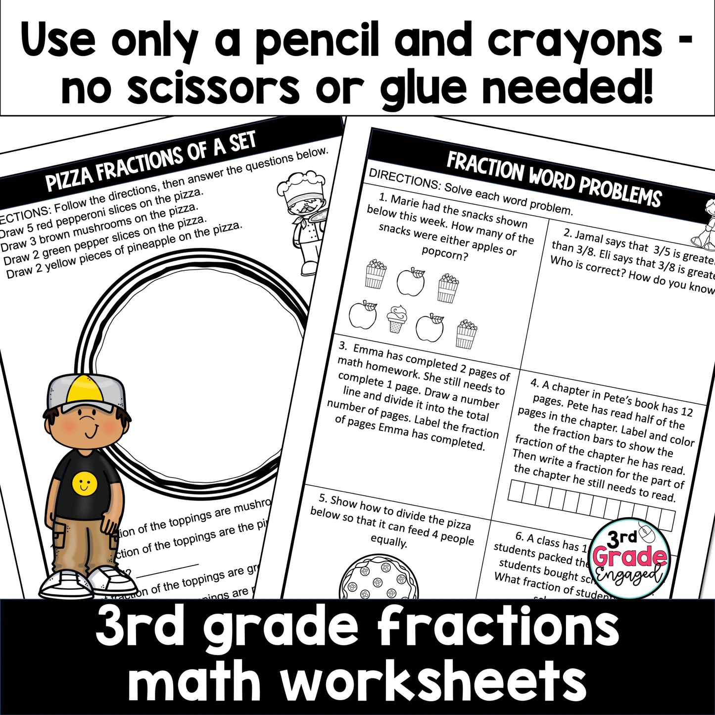 3rd Grade Fractions Worksheets Packet
