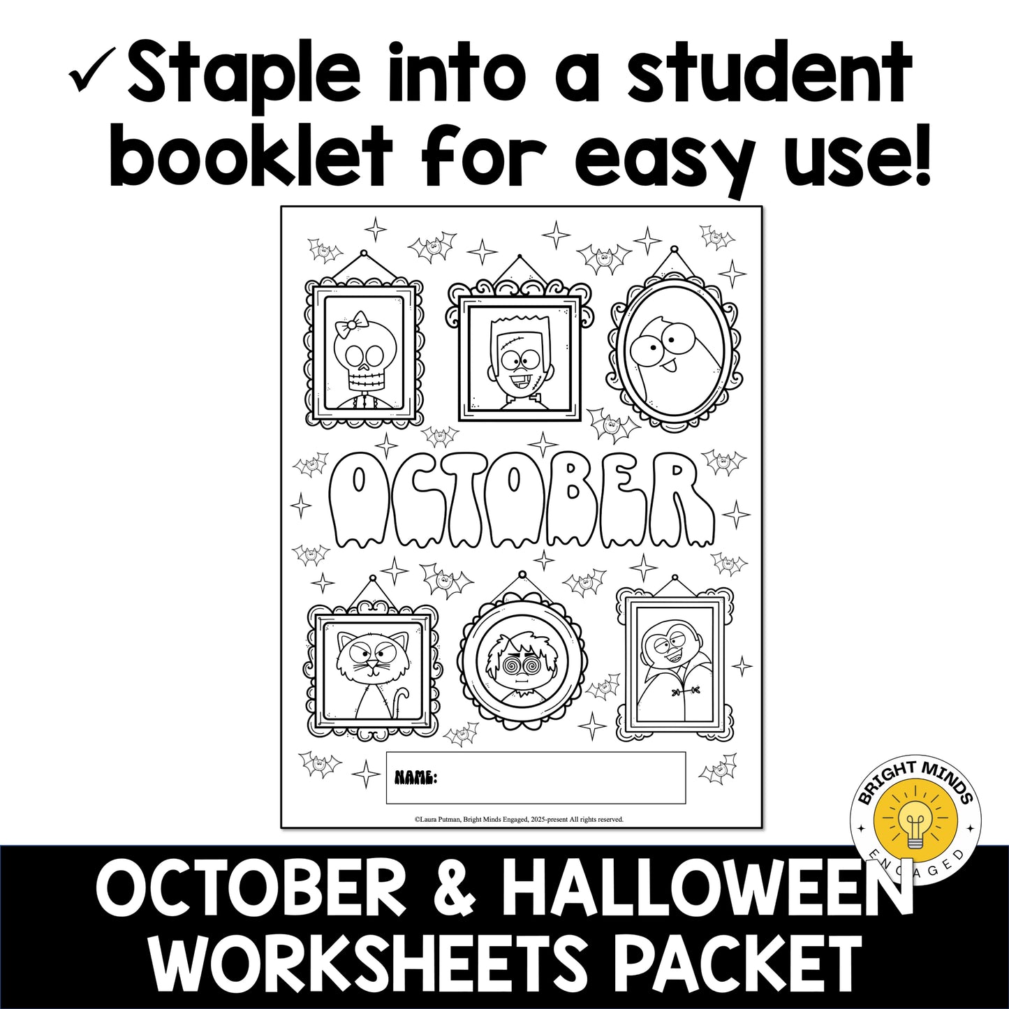 October and Halloween Worksheets and Activities Packet