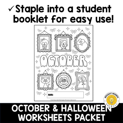 October and Halloween Worksheets and Activities Packet