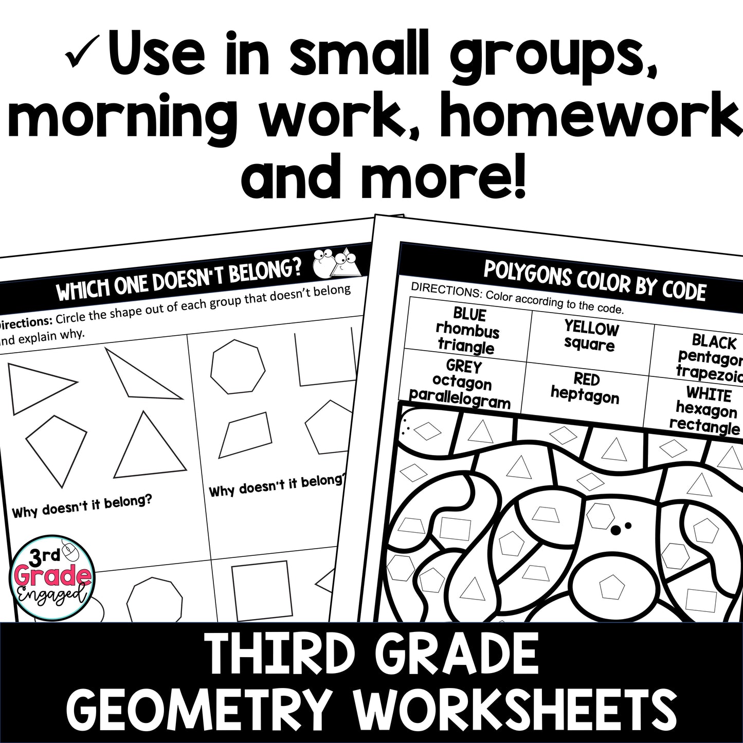 3rd Grade Geometry Worksheets Packet