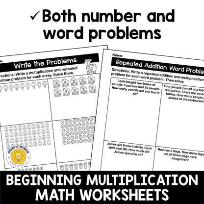 Beginning Multiplication Worksheets Packet