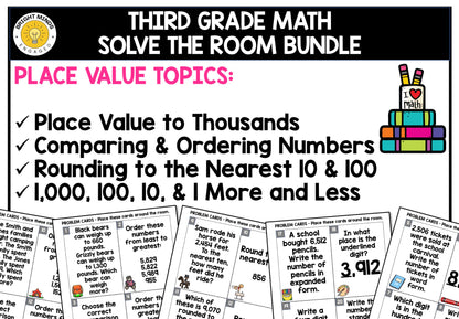 3rd Grade Math Write the Room Activities for All Year