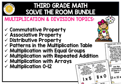 3rd Grade Math Write the Room Activities for All Year