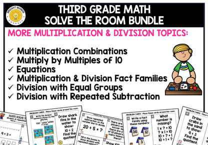 3rd Grade Math Write the Room Activities for All Year