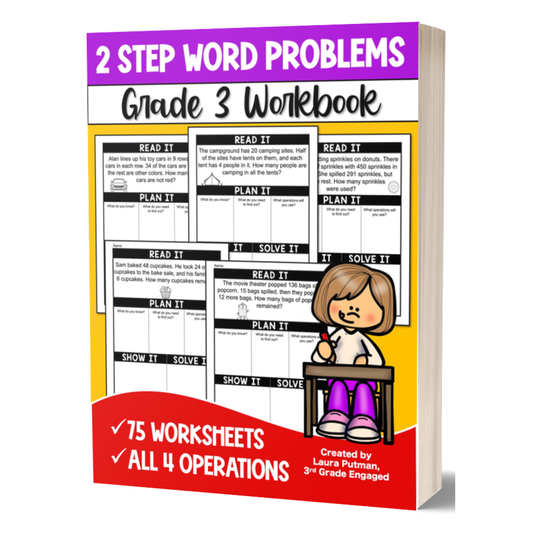 Grade 3 Two-Step Word Problems Paperback Workbook