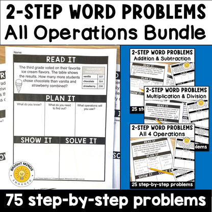2 Step Word Problems All 4 Operations