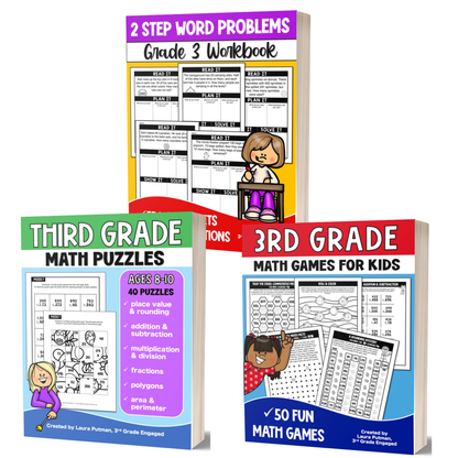 3rd Grade Math Paperback Workbooks Bundle