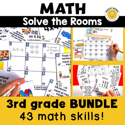 3rd Grade Math Write the Room Activities for All Year