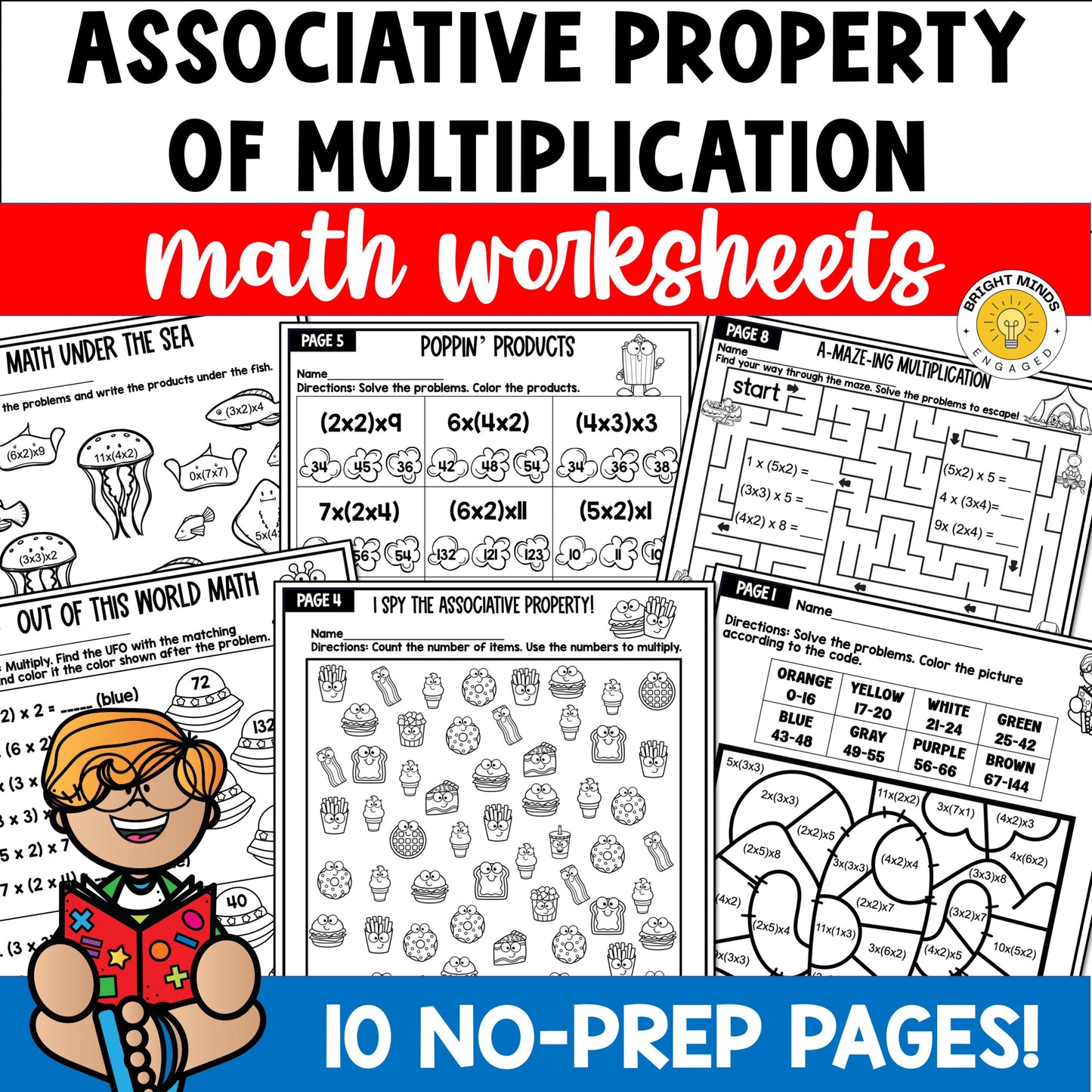 Associative Property of Multiplication Worksheets