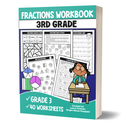 3rd Grade Fractions Paperback Workbook