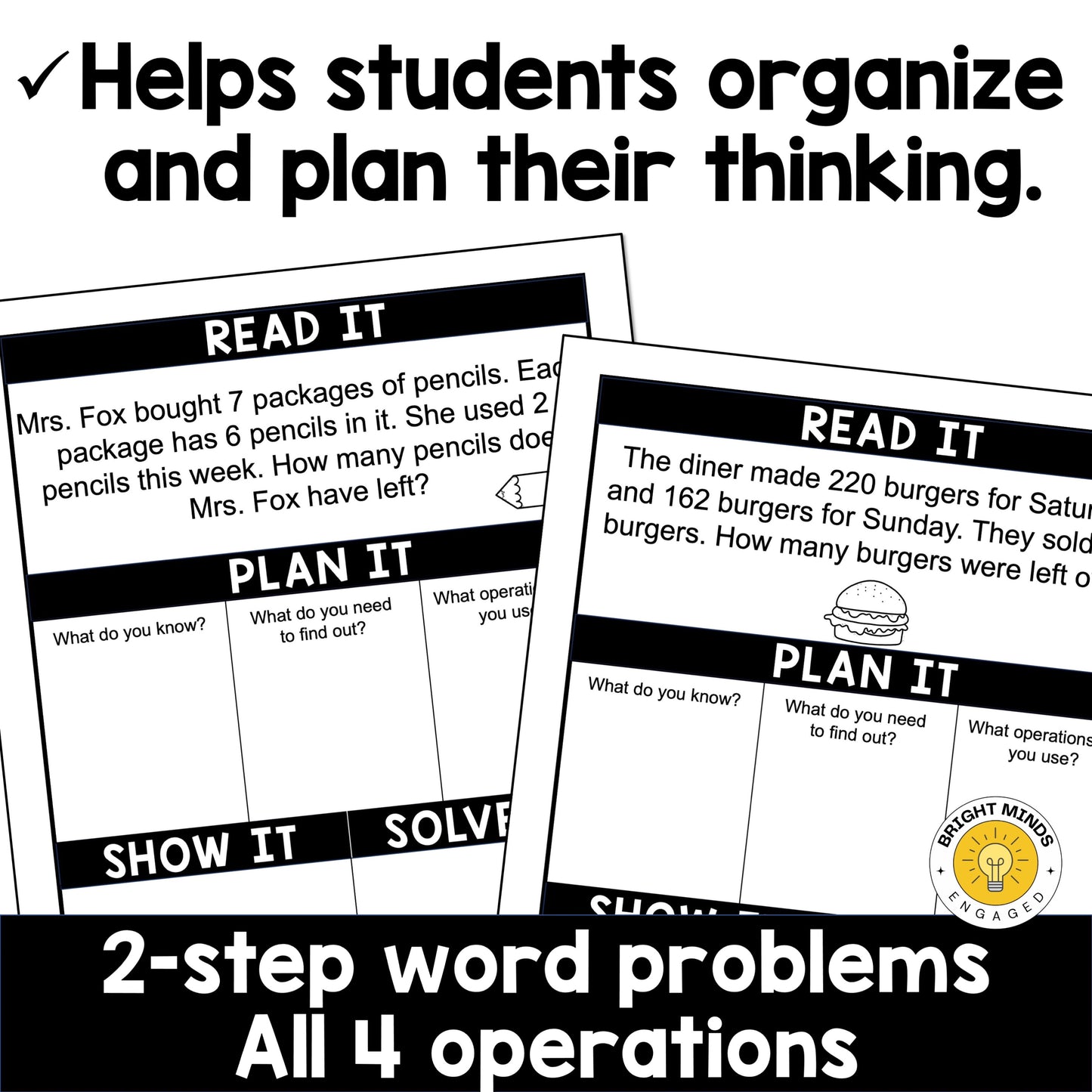 2 Step Word Problems All 4 Operations