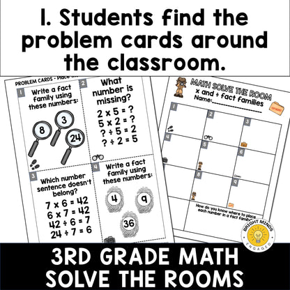 3rd Grade Math Write the Room Activities for All Year