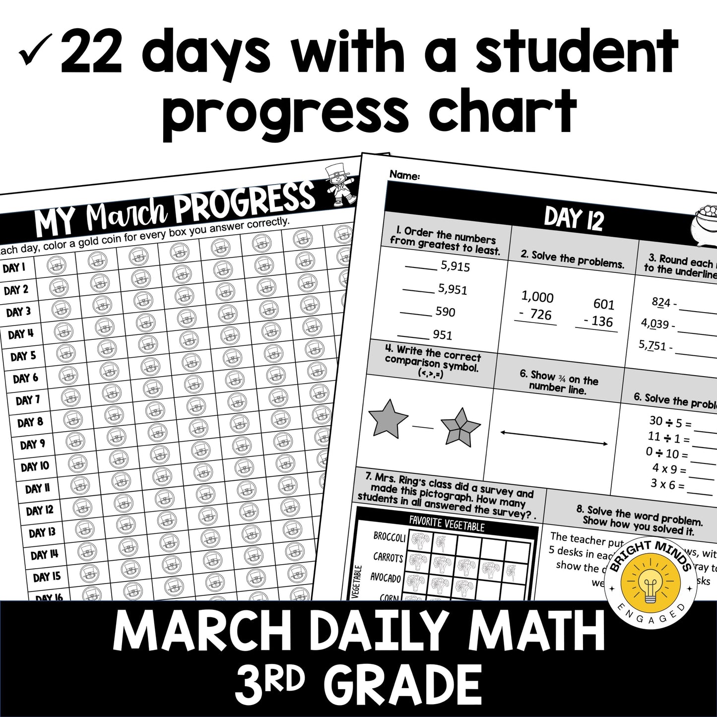 March 3rd Grade Daily Math Practice Worksheets